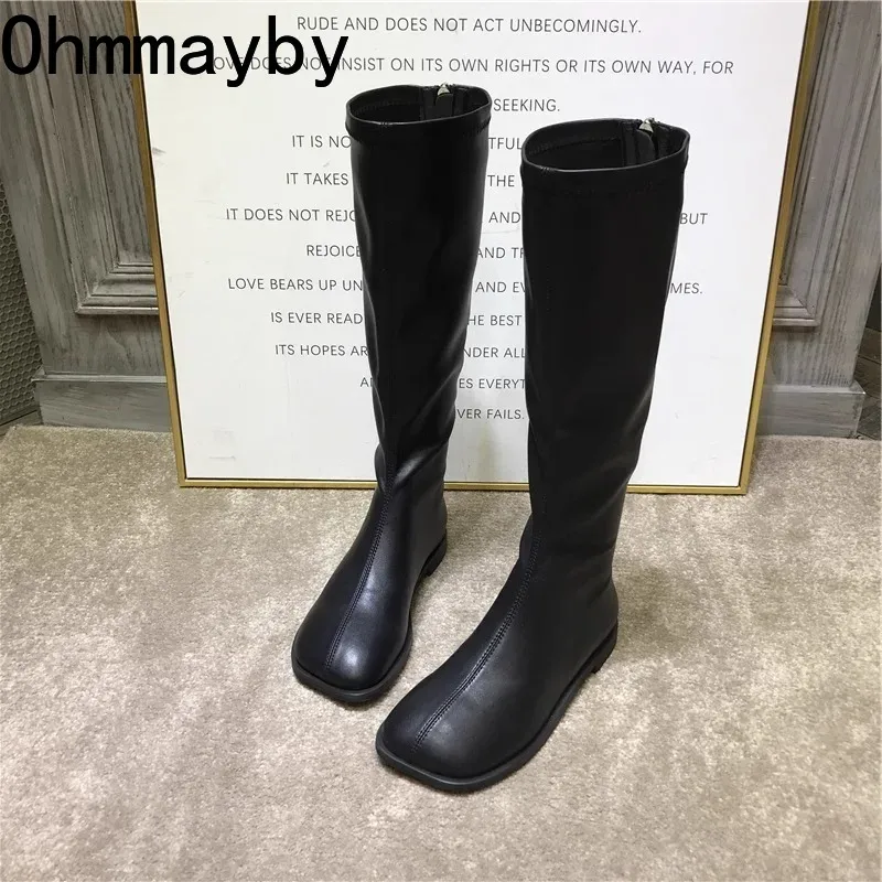 Women'S Fashion Knee High Boots - 스트리트 스타일 스트레치 여성 무릎 높은
