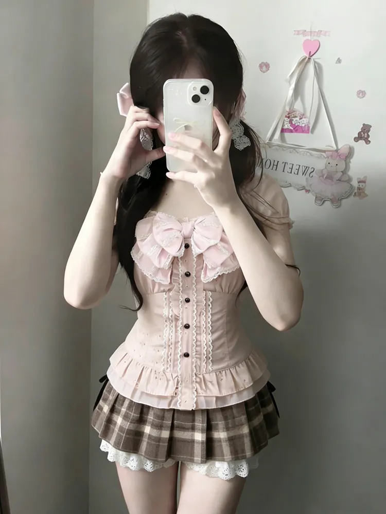 일본풍 달콤한 3종 세트 여성용 레이스 리본 블라우스  - Lace Trim Cami 리뷰 및 가격